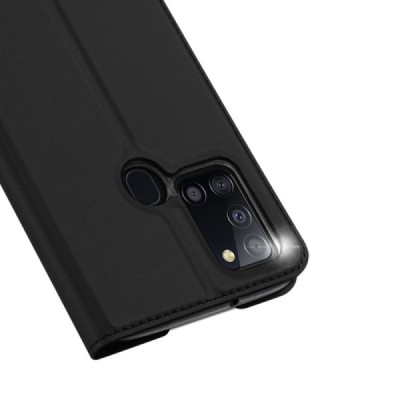 „Dux Ducis“ Skin серии Samsung Galaxy A21s (A217) чёрный кожаный чехол-книжка | Vacins.lv