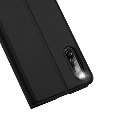 Sony Xperia L4 „Dux Ducis“ Skin sērijas melns ādas atvērams maciņš | Vacins.lv