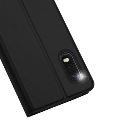 Samsung Galaxy XCover Pro (G715) „Dux Ducis“ Skin sērijas melns ādas atvērams maciņš | Vacins.lv