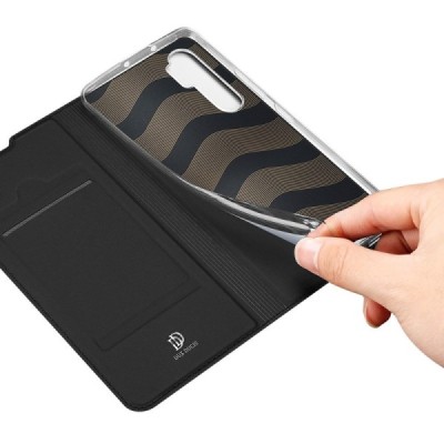 „Dux Ducis“ Skin серии Xiaomi Mi Note 10 Lite чёрный кожаный чехол-книжка | Vacins.lv