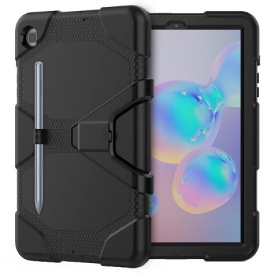 Samsung Galaxy Tab S6 Lite 10.4 (P615, P610, P613, P619) усиленный защитный твердый чехол чёрного цвета | Vacins.lv