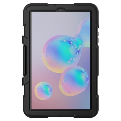 Samsung Galaxy Tab S6 Lite 10.4 (P615, P610, P613, P619) усиленный защитный твердый чехол чёрного цвета | Vacins.lv