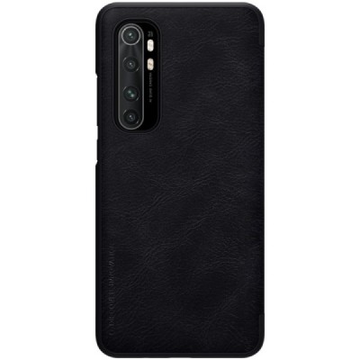 Xiaomi Mi Note 10 Lite greznais „Nillkin“ Qin sērijas ādas atvērams melns maciņš, maks | Vacins.lv