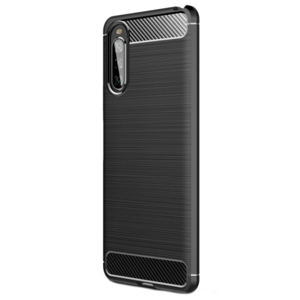 „Carbon“ твердый силиконовый чехол (TPU) - черный (Xperia 10 II)