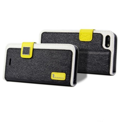 Melns „HelloDeere“ Ice Silk novietojams, atvēramais Apple iPhone 5 / 5S maciņš / Vacins.lv