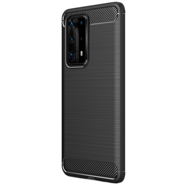 „Carbon“ cieta silikona (TPU) apvalks - melns (P40 Pro+)