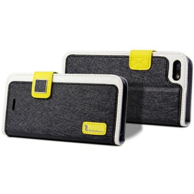 Melns „HelloDeere“ Ice Silk novietojams, atvēramais Apple iPhone 5 / 5S maciņš / Vacins.lv