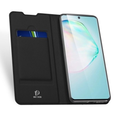„Dux Ducis“ Skin серии Samsung Galaxy S10 Lite (G970) чёрный кожаный чехол-книжка | Vacins.lv