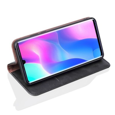 Deluxe Xiaomi Mi Note 10 Lite чёрный кожаный чехол-книжка | Vacins.lv