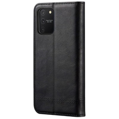 Samsung Galaxy S10 Lite (G970) Deluxe ādas atvēramais melns maciņš (maks) | Vacins.lv