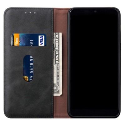 Samsung Galaxy S10 Lite (G970) Deluxe ādas atvēramais melns maciņš (maks) | Vacins.lv