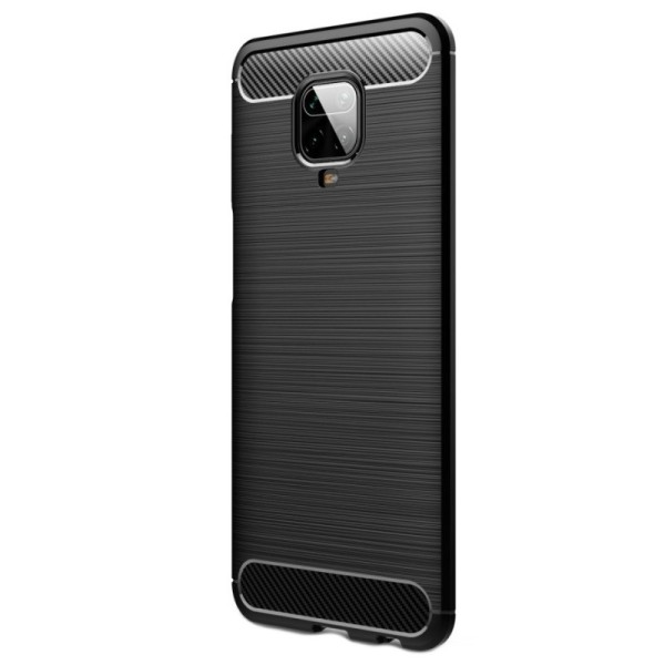 „Carbon“ твердый силиконовый чехол (TPU) - черный (Redmi Note 9 Pro)