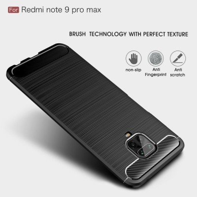 Xiaomi Redmi Note 9 Pro „Carbon“ твердый силиконовый чехол (TPU) - черный | Vacins.lv