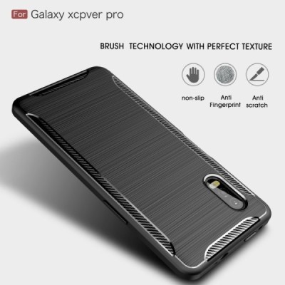 Samsung Galaxy XCover Pro (G715) „Carbon“ cieta silikona (TPU) melns telefona maciņš (apvalks) | Vacins.lv