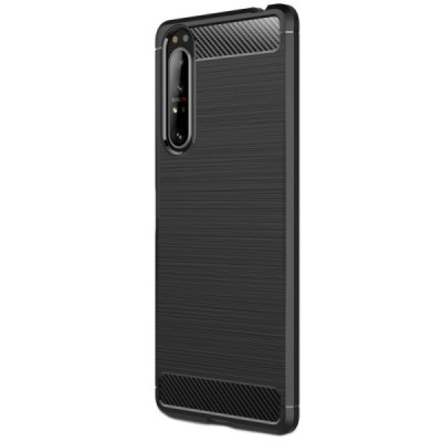 Sony Xperia 1 II „Carbon“ твердый силиконовый чехол (TPU) - черный | Vacins.lv
