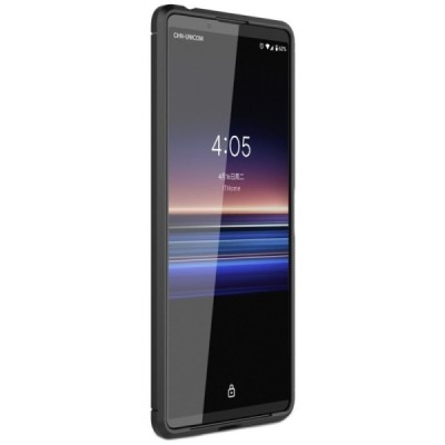 Sony Xperia 1 II „Carbon“ твердый силиконовый чехол (TPU) - черный | Vacins.lv