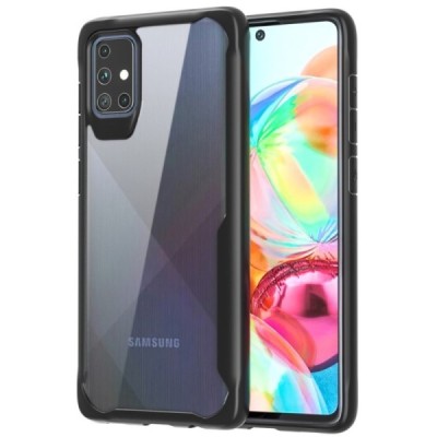 „Armor“ Samsung Galaxy A71 (5G) прозрачный твердый силиконовый чехол (TPU) с черной окантовкой | Vacins.lv