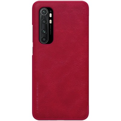 Xiaomi Mi Note 10 Lite greznais „Nillkin“ Qin sērijas ādas atvērams sarkans maciņš, maks | Vacins.lv