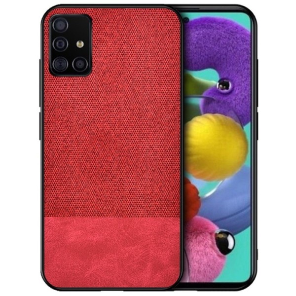 „Bi-Color“ Splicing ādas apvalks - sarkans (Galaxy A51)