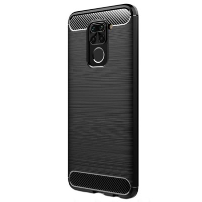 Xiaomi Redmi Note 9 „Carbon“ твердый силиконовый чехол (TPU) - черный | Vacins.lv