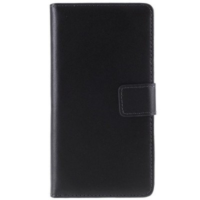 Samsung Galaxy S5 mini (G800) открываемый чёрный кожаный чехол - книжка | Vacins.lv