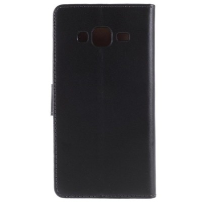 Samsung Galaxy S5 mini (G800) atvēramais ādas melns Casual maciņš (maks) | Vacins.lv