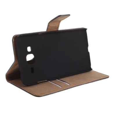 Samsung Galaxy S5 mini (G800) atvēramais ādas melns Casual maciņš (maks) | Vacins.lv