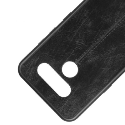 LG Q60 „Bi-Color“ Splicing melns ādas apvalks | Vacins.lv