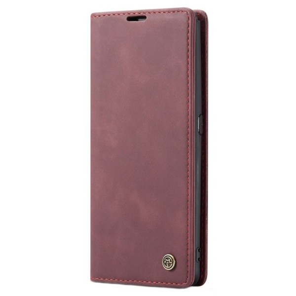 Кожиный чехол-книжка "CaseMe" Retro - бордовый (Galaxy A80)