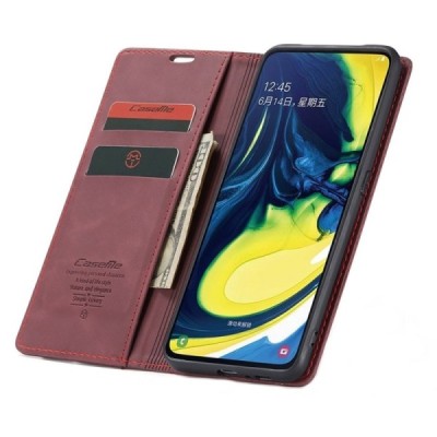 Samsung Galaxy A80 (A805F) CaseMe Retro открываемый, бордового цвета, кожаный чехол – книжка | Vacins.lv