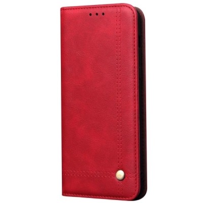 Samsung Galaxy S10 Lite (G970) Deluxe ādas atvēramais sarkans maciņš (maks) | Vacins.lv