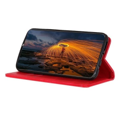 OnePlus Nord „Split'' красный кожаный чехол-книжка | Vacins.lv