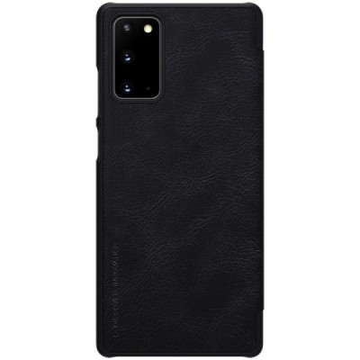 Greznais „Nillkin“ Qin sērijas ādas atvērams melns Samsung Galaxy Note 20 (N980F) maciņš | Vacins.lv