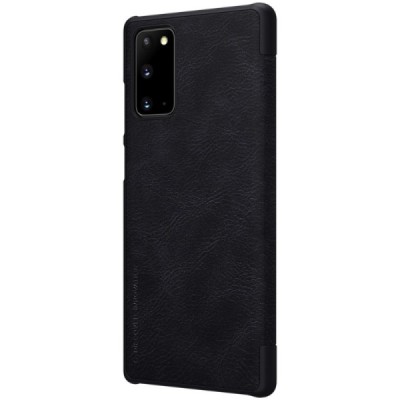 Greznais „Nillkin“ Qin sērijas ādas atvērams melns Samsung Galaxy Note 20 (N980F) maciņš | Vacins.lv