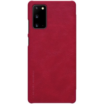 Greznais „Nillkin“ Qin sērijas ādas atvērams sarkans Samsung Galaxy Note 20 (N980F) maciņš | Vacins.lv