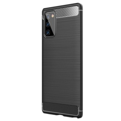 Samsung Galaxy Note 20 (N980F) „Carbon“ cieta silikona (TPU) melns apvalks | vacins.lv