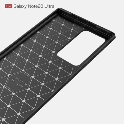 Samsung Galaxy Note 20 Ultra (N986F) „Carbon“ cieta silikona (TPU) melns apvalks | vacins.lv