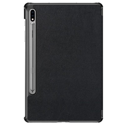 Samsung Galaxy Tab S7 11 (T875, T870) чёрный кожаный чехол-книжка (складной) | Vacins.lv