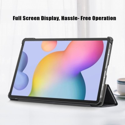 Samsung Galaxy Tab S7 11 (T875, T870) чёрный кожаный чехол-книжка (складной) | Vacins.lv