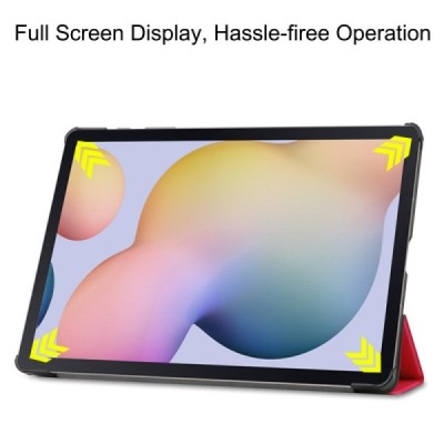 Samsung Galaxy Tab S7 FE 12.4", S7+ 12.4" (T976) красный кожаный чехол-книжка (складной) | Vacins.lv