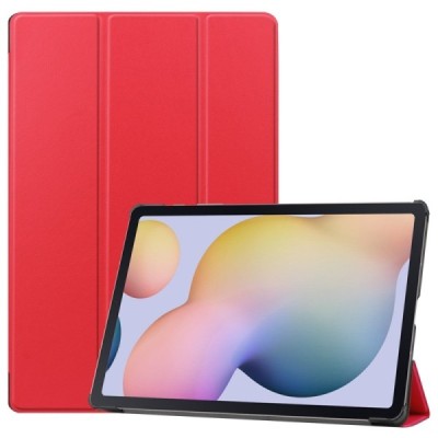 Samsung Galaxy Tab S7 FE 12.4", S7+ 12.4" (T976) красный кожаный чехол-книжка (складной) | Vacins.lv