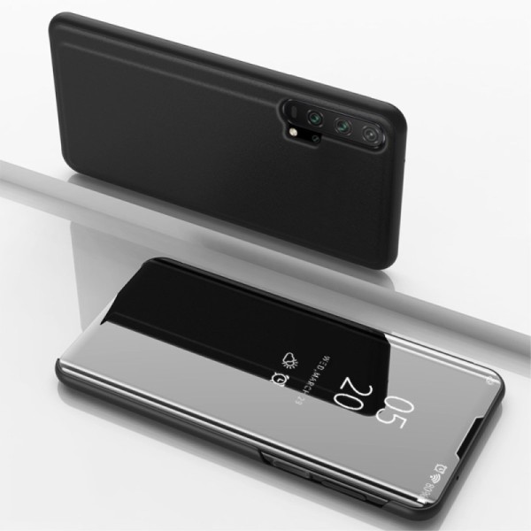 Plastmasas atvērams maciņš - melns (Nova 5T / Honor 20)