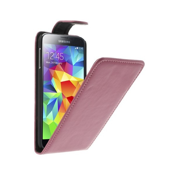 Klasisks atvēramais futrālis - rozs (Galaxy S5 / S5 Neo)