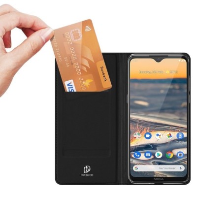 „Dux Ducis“ Skin серии Nokia 5.3 (2020) чёрный кожаный чехол-книжка | Vacins.lv