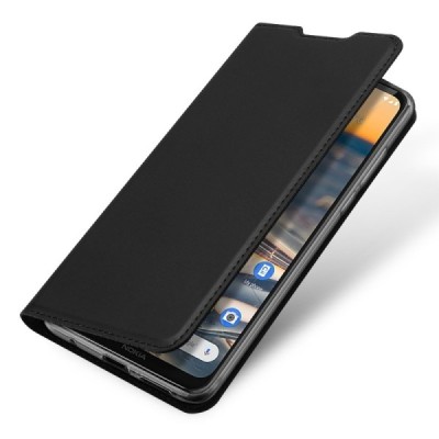 „Dux Ducis“ Skin серии Nokia 5.3 (2020) чёрный кожаный чехол-книжка | Vacins.lv