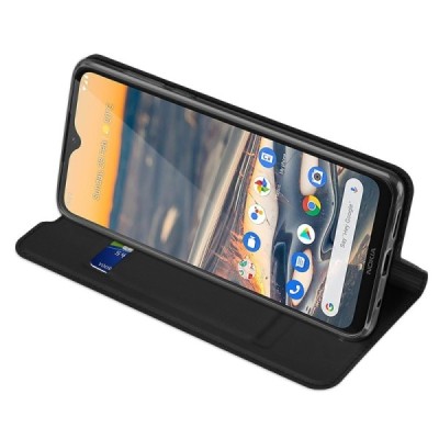 „Dux Ducis“ Skin серии Nokia 5.3 (2020) чёрный кожаный чехол-книжка | Vacins.lv