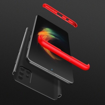 Samsung Galaxy A51 (A515) Thin Fit 360“  melns futrālis apmāles sarkanā krāsā | Vacins.lv