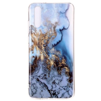 Huawei P20 „Marble“ твердый силиконовый чехол TPU синего цвета | Vacins.lv
