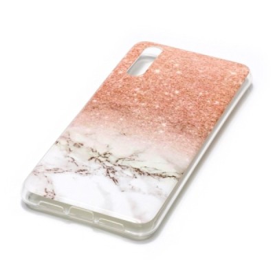 Huawei P20 „Marble“ твердый силиконовый чехол TPU коричневого цвета | Vacins.lv