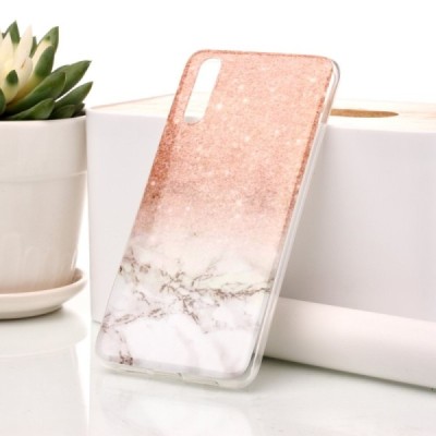 Huawei P20 „Marble“ твердый силиконовый чехол TPU коричневого цвета | Vacins.lv
